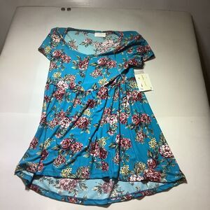 Bobbie Brooks Baby Doll Tunic Top NWT Women Small Floral